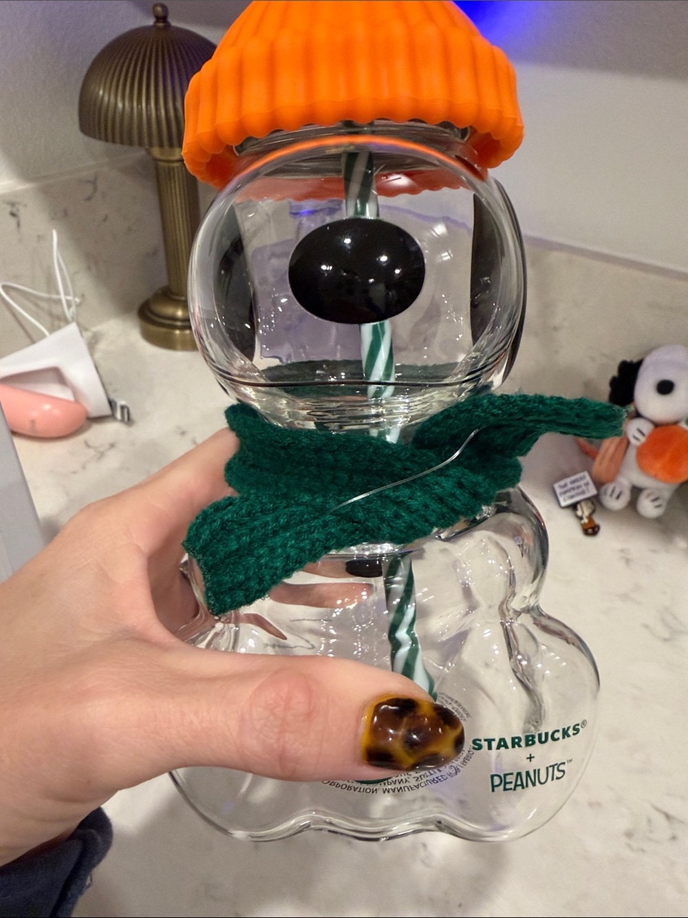 Starbucks x Peanuts snoopy cold cup glass
